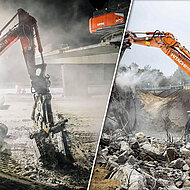 Bei Nacht und Nebel: Abbrucharbeiten auf der A1