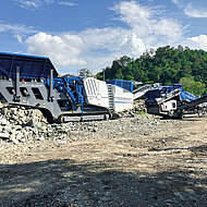 Aufbereitung von Andesit in Indonesien