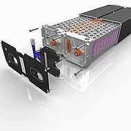 Tauchgekühlte Batterie konzipiert