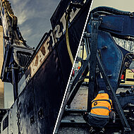 Verbesserte Bolzen für Abbruchbagger