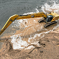 Über 150 000 m3 Material aus Flussbett ausgehoben